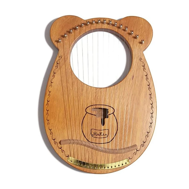 

16 струн красного дерева Lyre Harp,Leyaqin, с ключом для настройки, Мини Портативный Harp, для любителей музыки, начинающих, детей, взрослых и т. д.