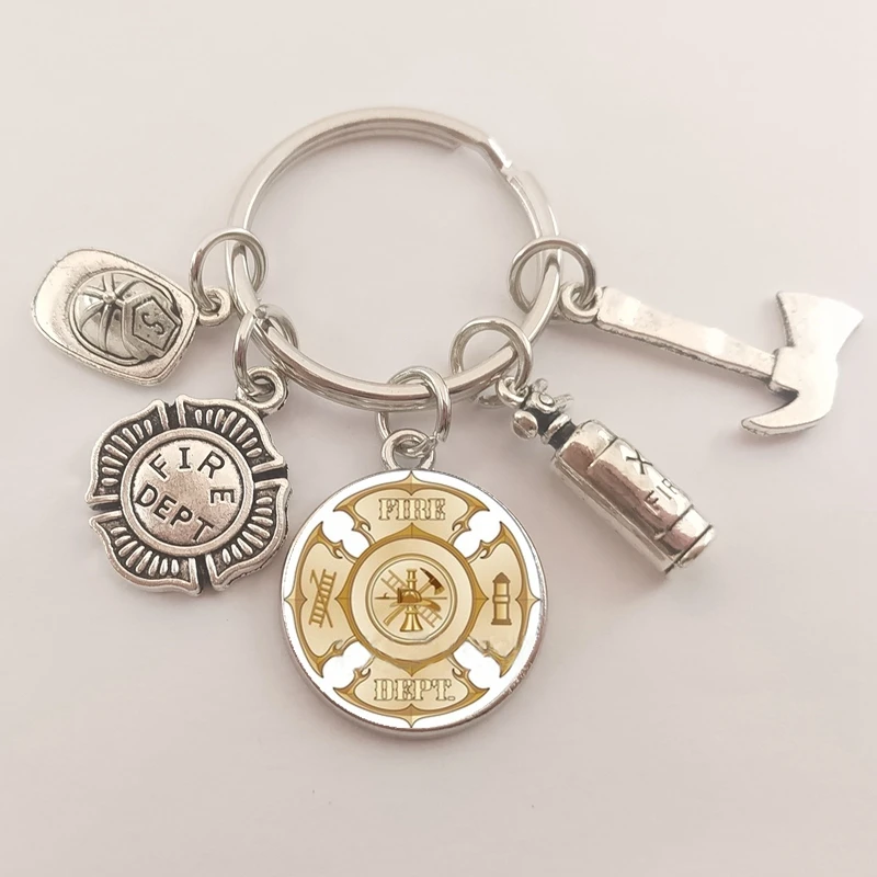 1 шт. креативная металлическая шапка пожарного брелок Огнетушитель пламя