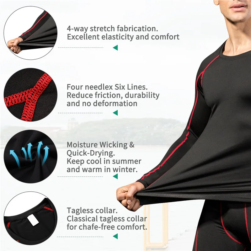 2021 Rashgard Mens Compression Running T-Shirts Long Sleeves Fitness Tight Sport T-Shirts Soccer Jersey Undershirt Sportswear