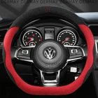 DERMAY чехол рулевого колеса автомобиля натуральная кожа замша для Volkswagen VW Scirocco R GTS GT24 Studie R Concept 20082017 автомобильные аксессуары