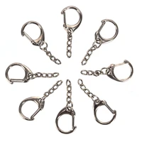 10pcs polished silver keyring diy keychain short chain split ring key rings