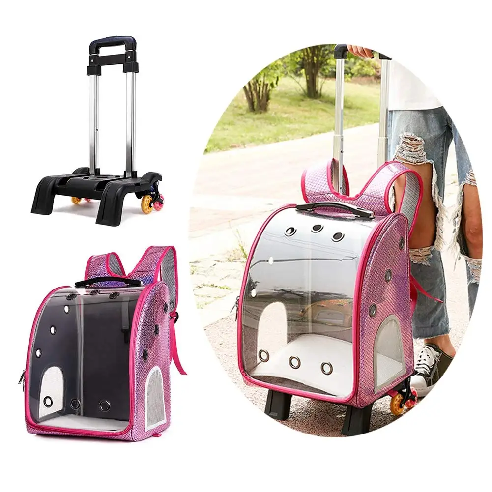 Рюкзак на колесиках для домашних животных собак кошек рюкзак прозрачный