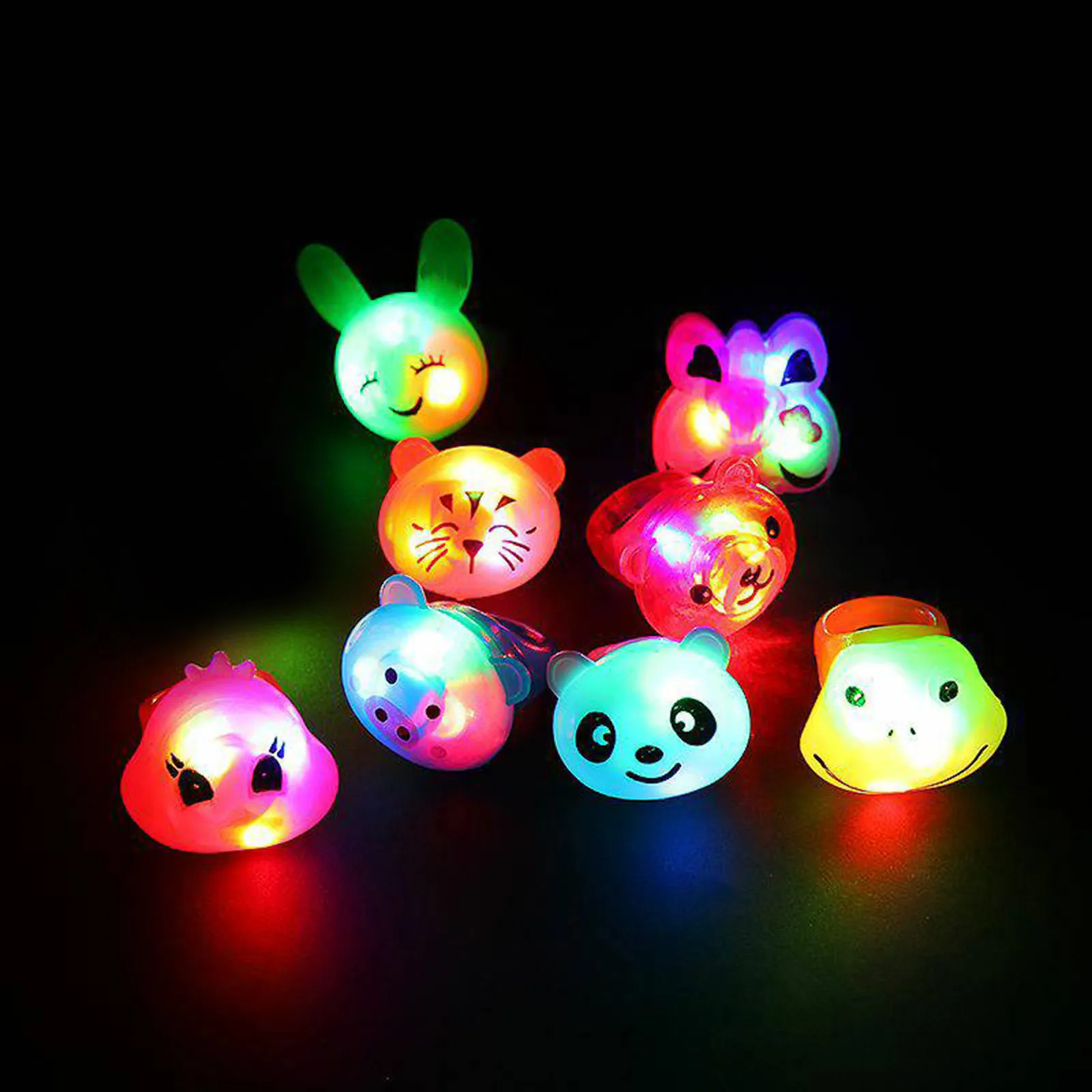

1pcs/lot Cartoon Led Flashing Light Up Glowing Finger Rings Electronic Halloween Christmas Fun Toys Gifts For Children Kids