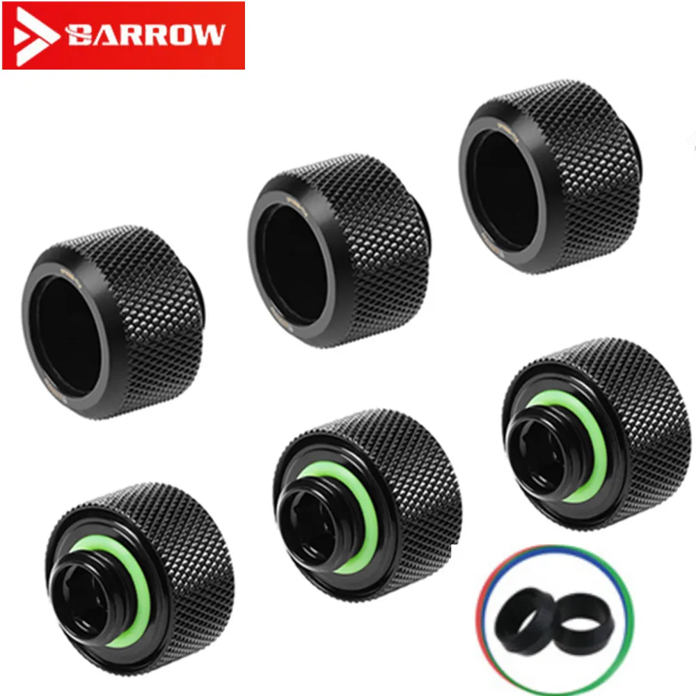 

6PCS Barrow Anti-dropping Tpye hard pipe joint, reinforced silicone, G1/4 adapter, suitable for OD14mm / OD16mm hard pipe