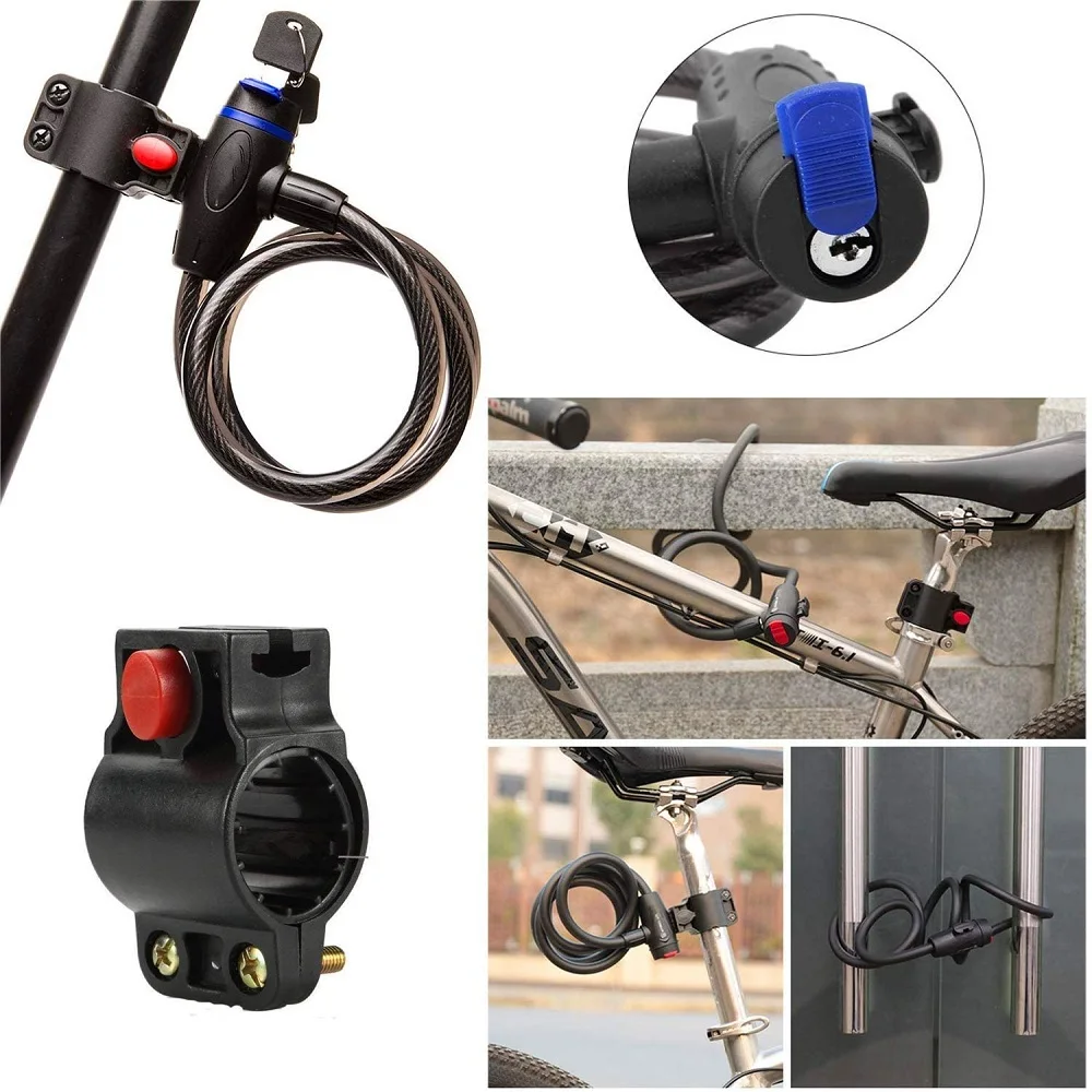 Велосипедный кабельный замок 90 см толщиной стальной трос с монтажным