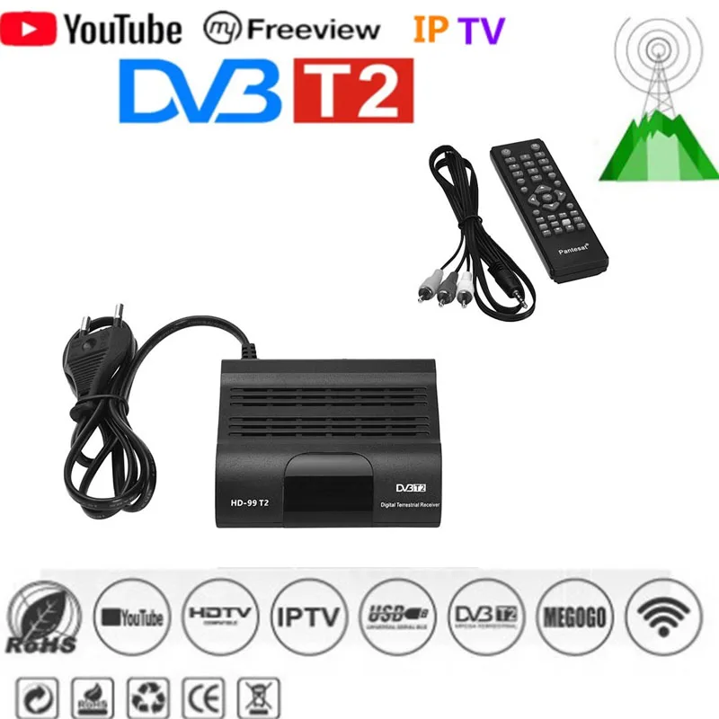 ТВ тюнер Dvb T2 спутниковый приемник с функциями HD 1080p USB 2.0 руководством на русском