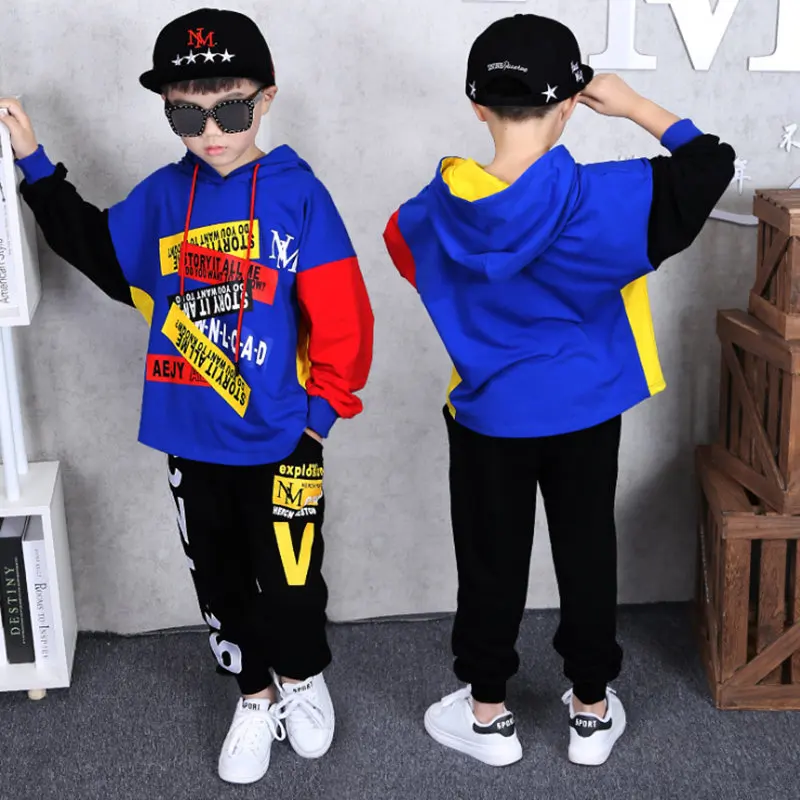 Осенний костюм для мальчиков из 2 предметов комплекты с капюшоном + штаны наборы