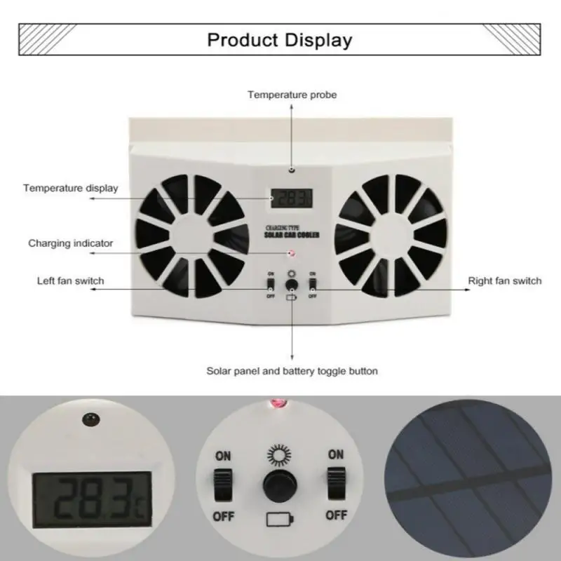 

Car exhaust fan Vehicle Cooling Tool 3 Cooler Car Ventilator Solar Powered Cooling Vent Air Exhaust Portable Fan Solar fan