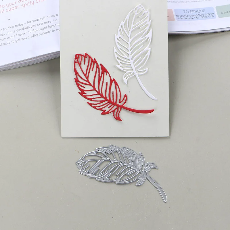 Металлические режущие штампы DUOFEN кружевной трафарет перо альбом для