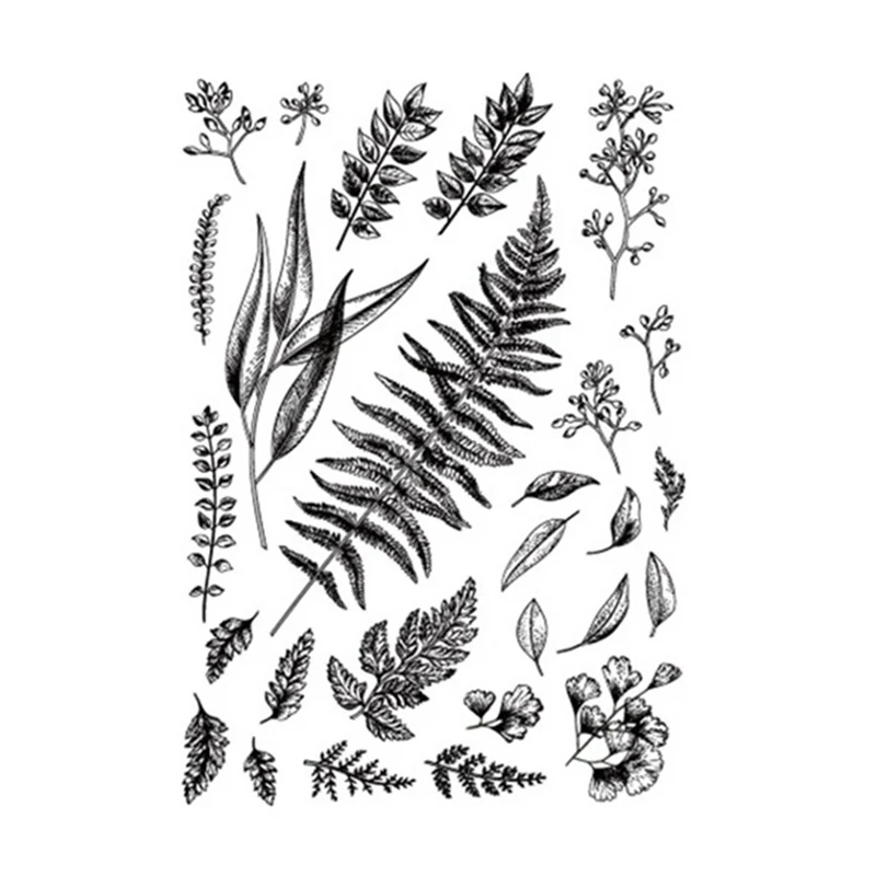 Новые винтажные листья леса прозрачные штампы Силиконовое уплотнение для DIY