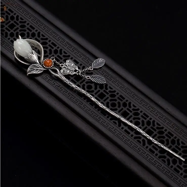 

Эксклюзивный оригинальный дизайн заколка для волос с цветком магнолии подвеска в китайском стиле ретро светлый роскошный шарм Женская сер...