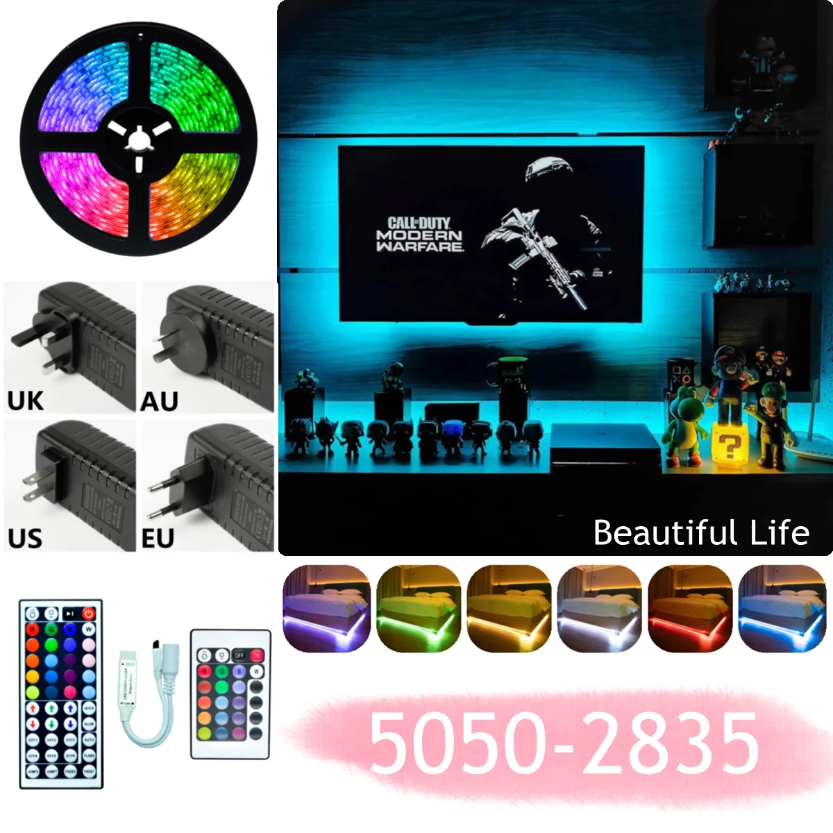 

LED Strip Lights RGB 5050 SMD 2835 Waterproof Lamp Flexible Tape DiodeDC12V For Room Decor With Phone Bluetooth APP