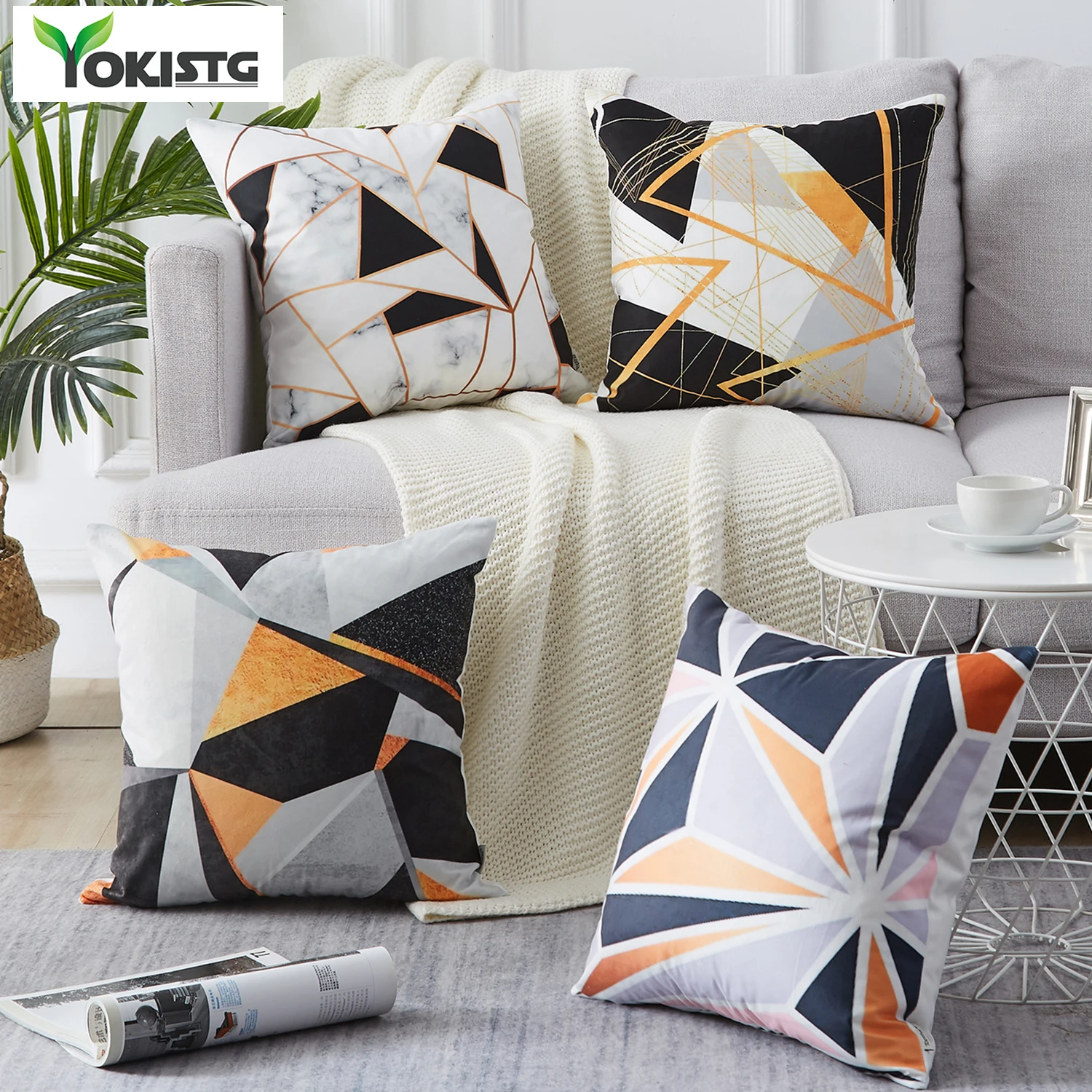 Чехол для подушки YokiSTG с геометрическим рисунком чехол Северными мотивами