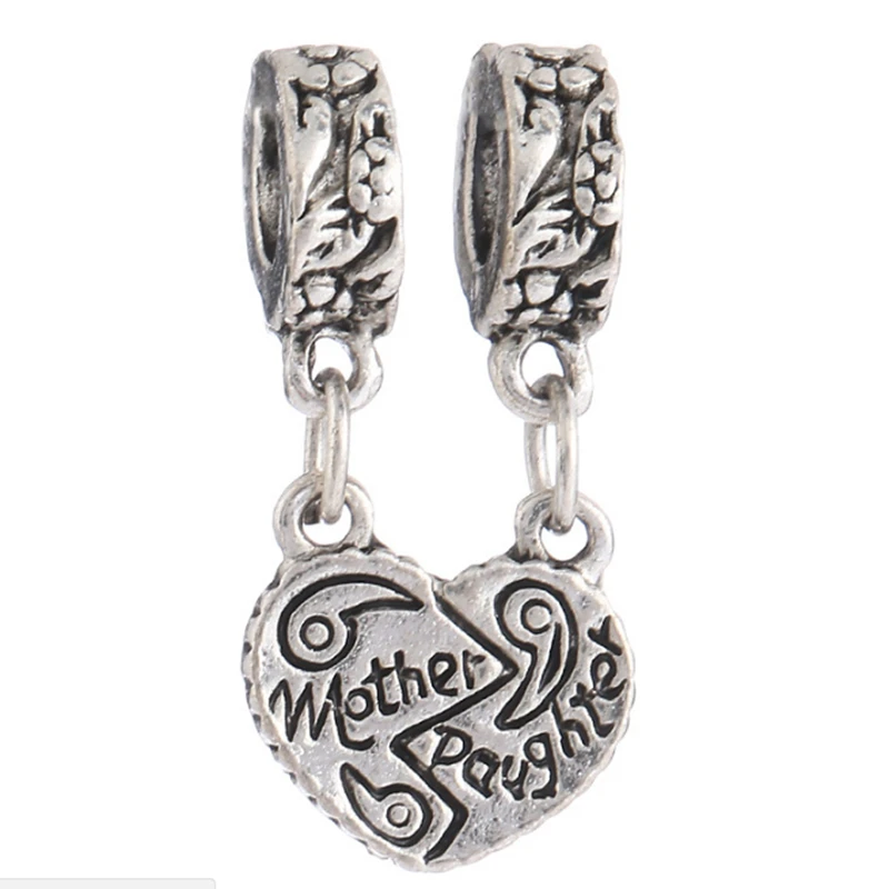 Heart Charm Beads Fits Pandora Charms Silver 925 Original Bracelet Jewelry Valentine's Day Mary Poppins Berloque Bijoux DGB329 |