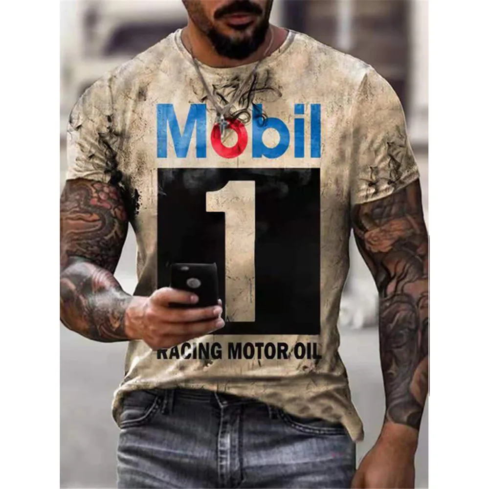 

Summer new style castrol retro short-sleeved men T-shirt 3D printing ethnic alphabet Harajuku fashion T-shirt men collar top