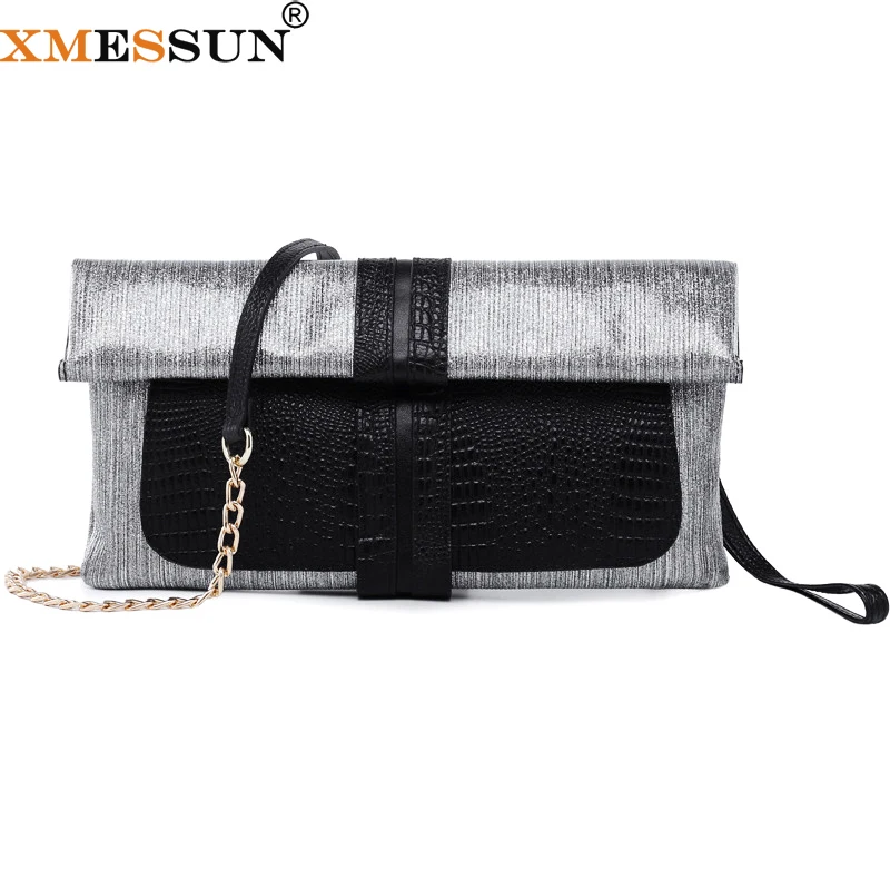 XMESSUN новая сумка-клатч из натуральной кожи с крокодиловым узором Складная