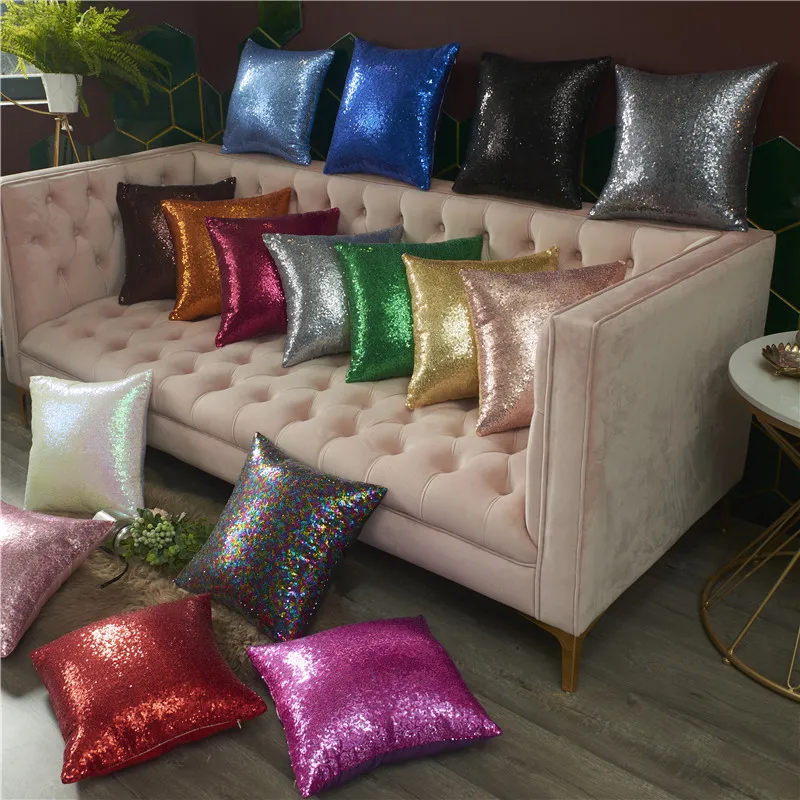 Блестящий чехол для подушки с блестками Русалочки Роскошный диванной