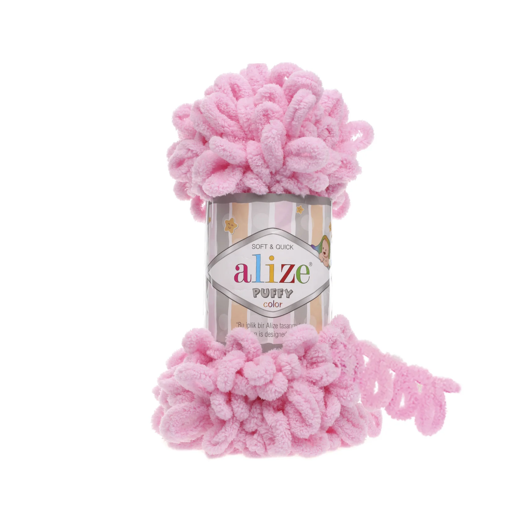 Пряжа для вязания Alize (Ализе) Puffy (Пуффи) пряжа с петельками 100 грамм 9 метров | Дом и