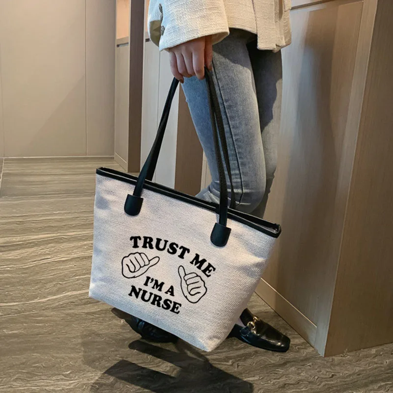 Холщовая Сумка-тоут Trust Me I Am A с принтом медсестры сумка на плечо тоут для подарков