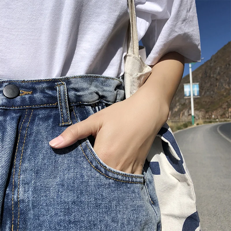 VIRITE женские джинсовые шорты широкие высокая талия джинсы короткие синие