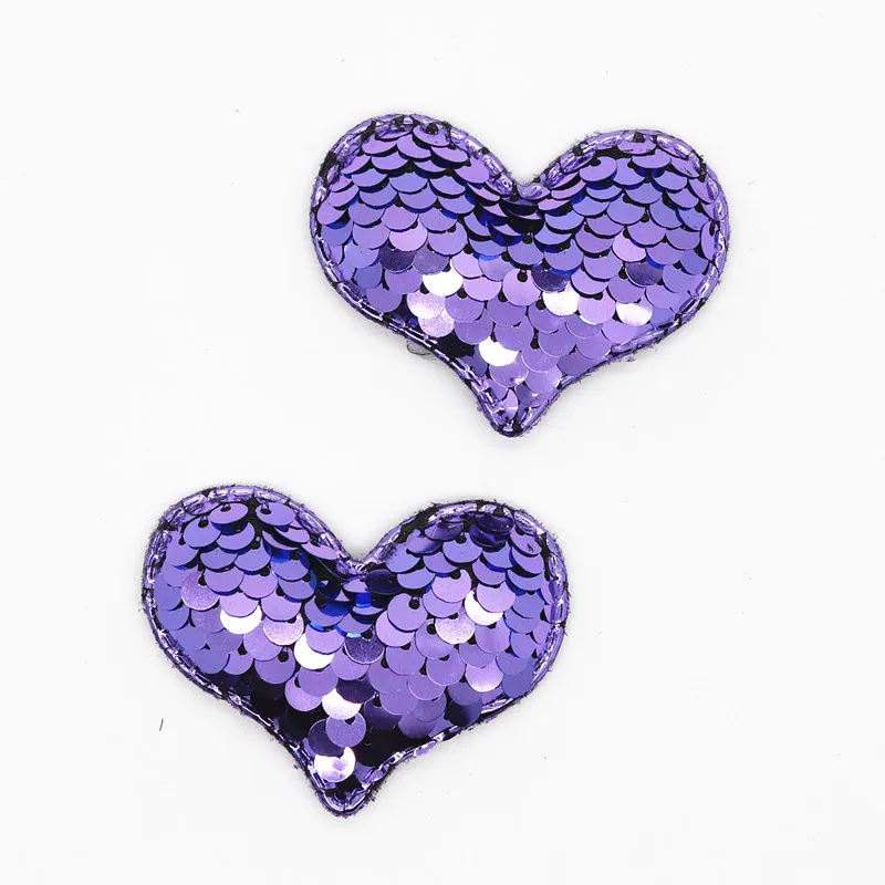 20 шт. двусторонние аппликации в форме сердца с двусторонними пайетками для