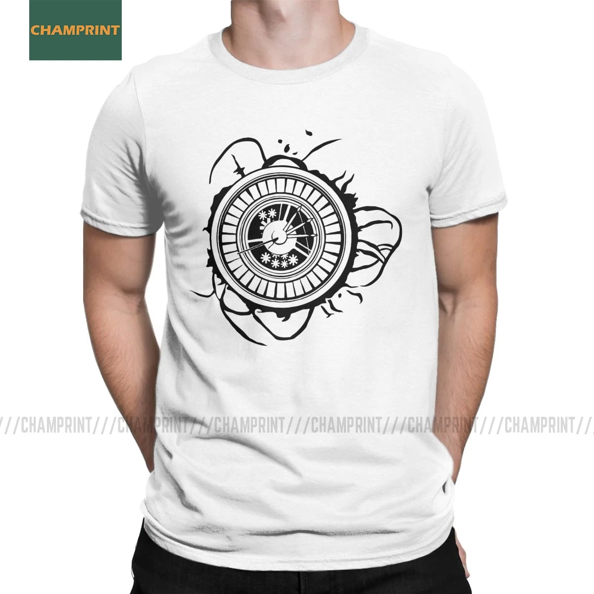 Новинка футболки с альтиометром из темных материалов Мужская хлопковая футболка