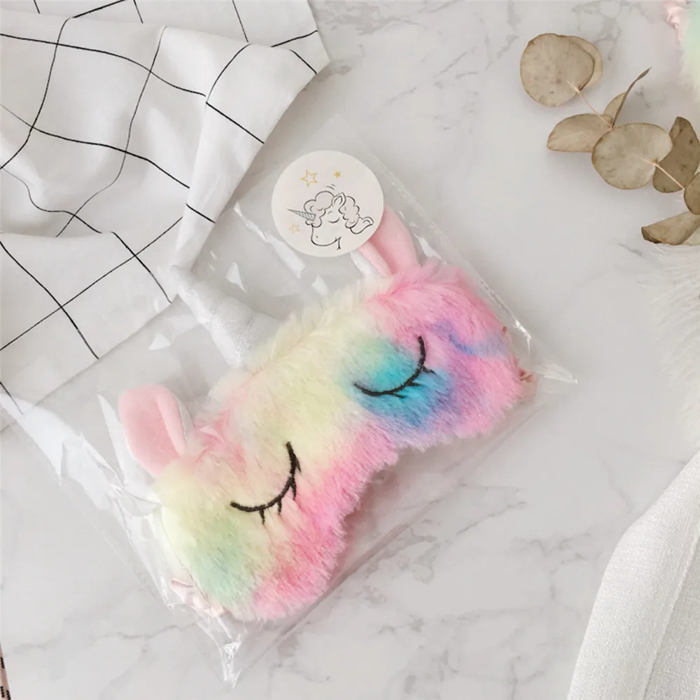 23 см Kawaii Единорог плюшевые мягкие куклы милые животные подушки с лошадью ткань накачки хранения для детей подарки на день рождения - Цвет: eyemask