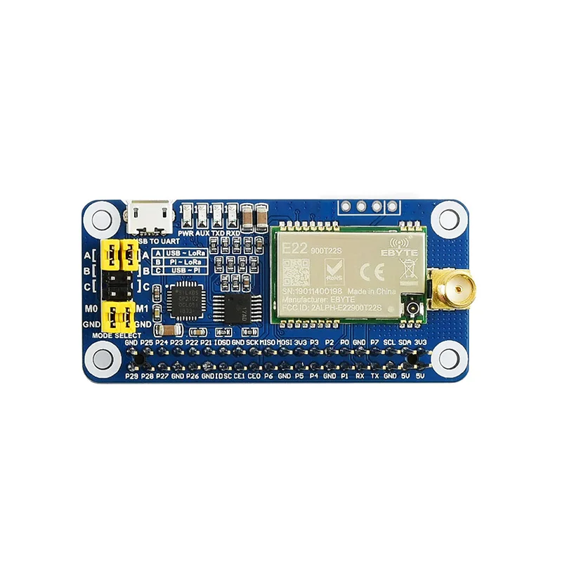 Модуль беспроводной связи Raspberry Pi SX1262 / 1268 LoRa частота 433/470/868 915 МГц| |