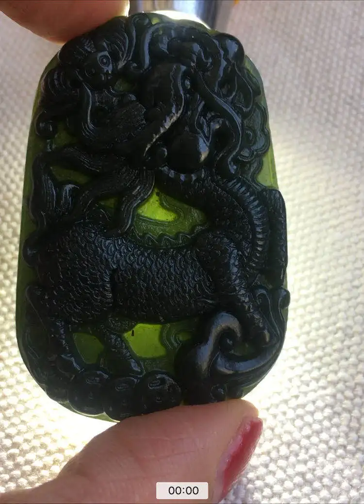 

Natural hetian black green jade hand-carved jade unicorn jade pendant necklace men necklaces pendants jadeite jade jewelry