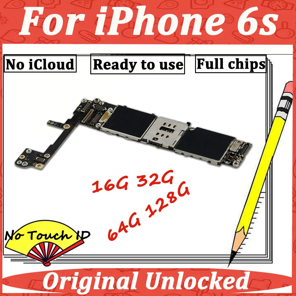 16g 32g 64g 128g для iPhone 6S материнская плата NO Touch ID разблокированная материнская плата с полным чипом IOS обновленная логическая плата iCloud разблокировка