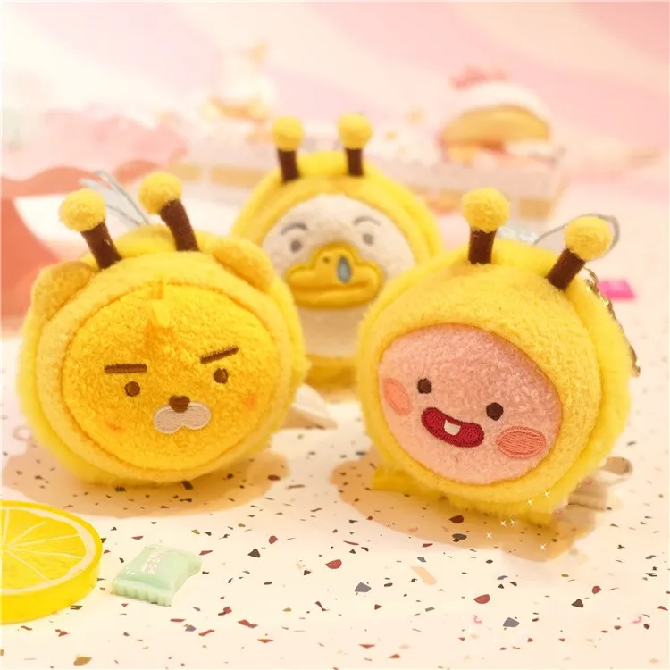 Новинка 2020 милый мультяшный медведь перстень Брелоки-персики утенок миньби