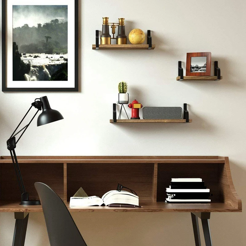 Настенная подвесная полка из 3 предметов деревянная стеллаж для хранения с