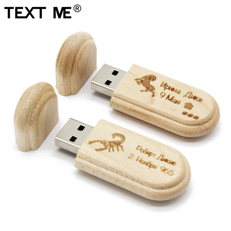 TEXT ME (более 10 шт. бесплатный логотип) Деревянный usb + коробка флеш накопитель