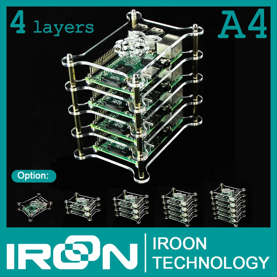 2/3/4/5 слои Raspberry PI 4 Чехол Коробка в заказе будет отправлена Модель B с