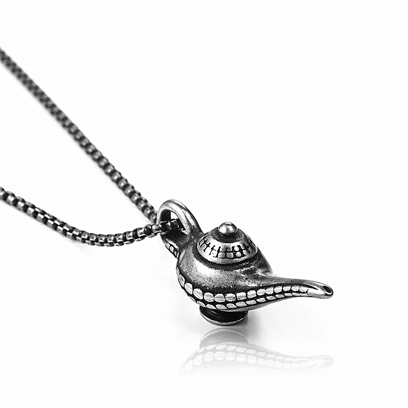 316L ожерелья из нержавеющей стали 3D Волшебная Лампа Алладина кулон Модные