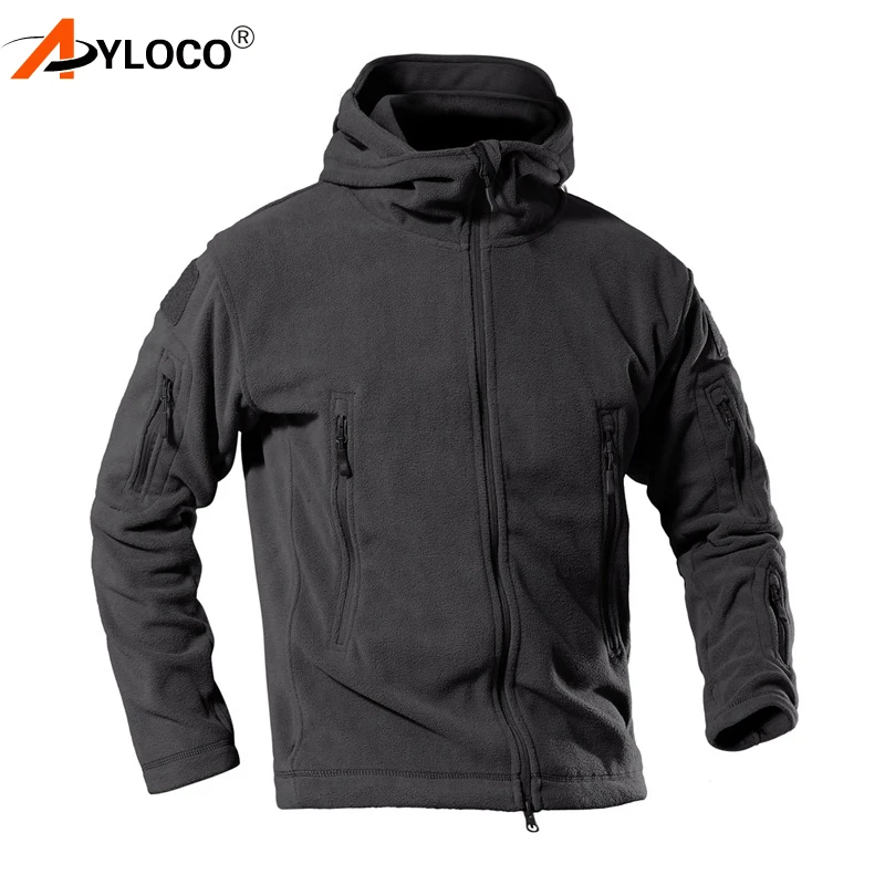 

Men Military Jacket Coat Windproof Army Airsoft Tactical Jacket Winter Fleece Warm Windbreaker Hunt Hiking Jacket Hood 4XL