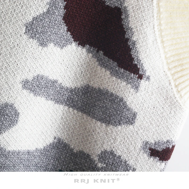 

ZCSMLL Sweater vest women's leopard pattern loose contrast color outer wear vest woolen waistcoat 2021 new spring