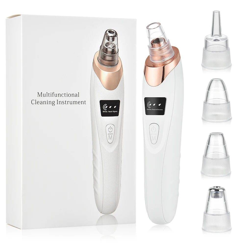 

USB Rechargeable Electric Vacuum Suction Blackhead Remover Facial Pore Cleaner Comedone Spot Acne Pimple Black Head Extractor Fa