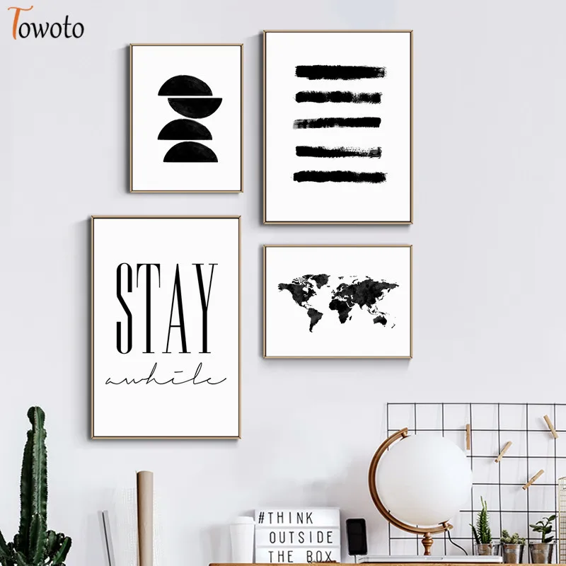 Цитаты Плакаты линию печати минималистское полотно Modedrn галерея Wall Art Украшение