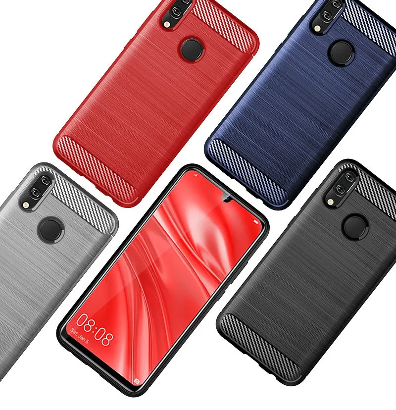 УГЛЕРОДНЫЙ чехол для телефона Huawei Nova Lite 3 силиконовый мягкий накладка Lite3|Бамперы|