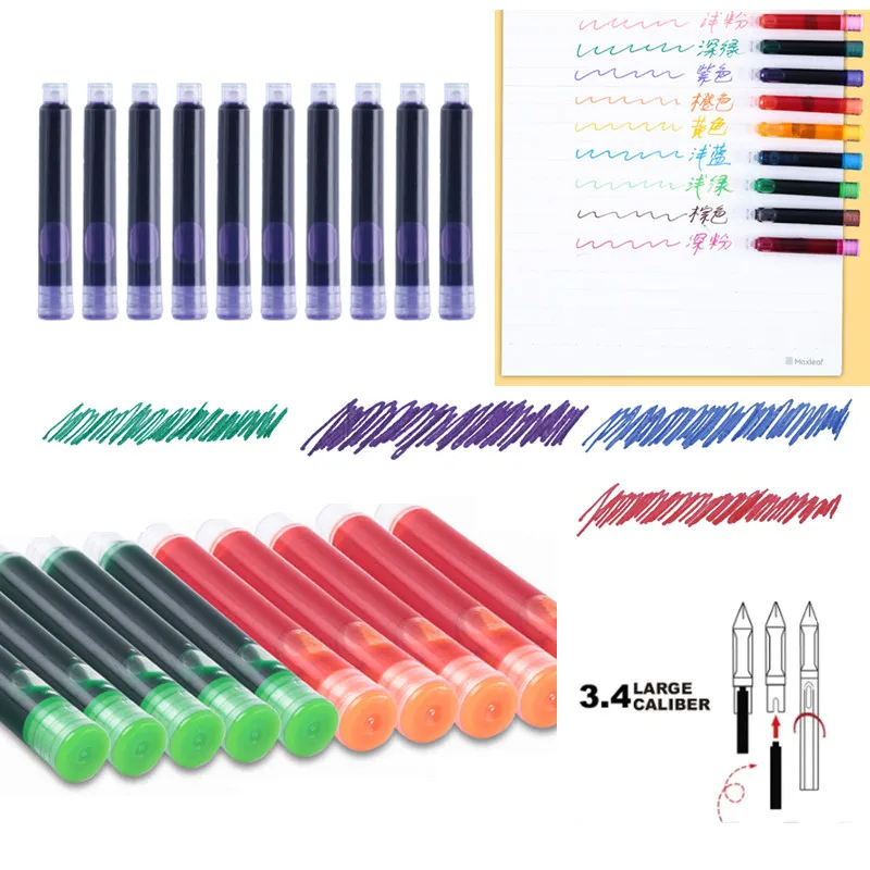 

30pcs Universal Fountain Pen Ink Sac Cartridges 3.4mm Refills School Office Stationery