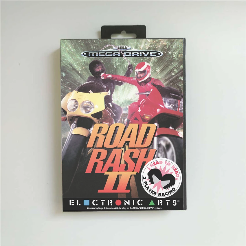 Road Rash II 2 евро чехол с розничной коробкой 16 бит MD игровая карта для Megadrive Genesis