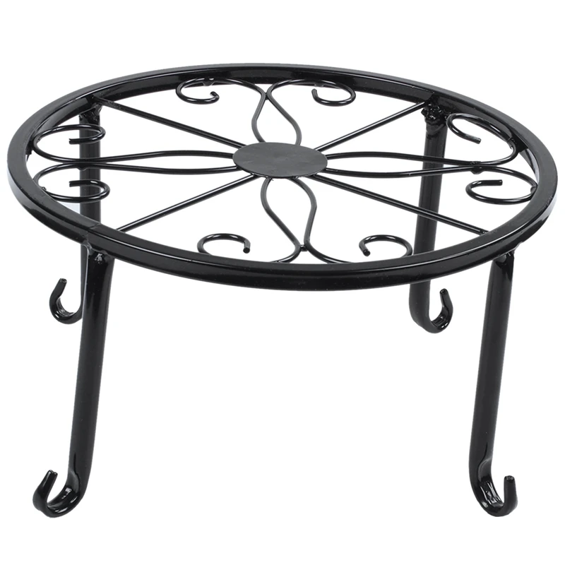 

12-inch heavy pot plant stand, set of 2, art forged pot Trivet, solid iron pot holder, decorative garden pot holder, black