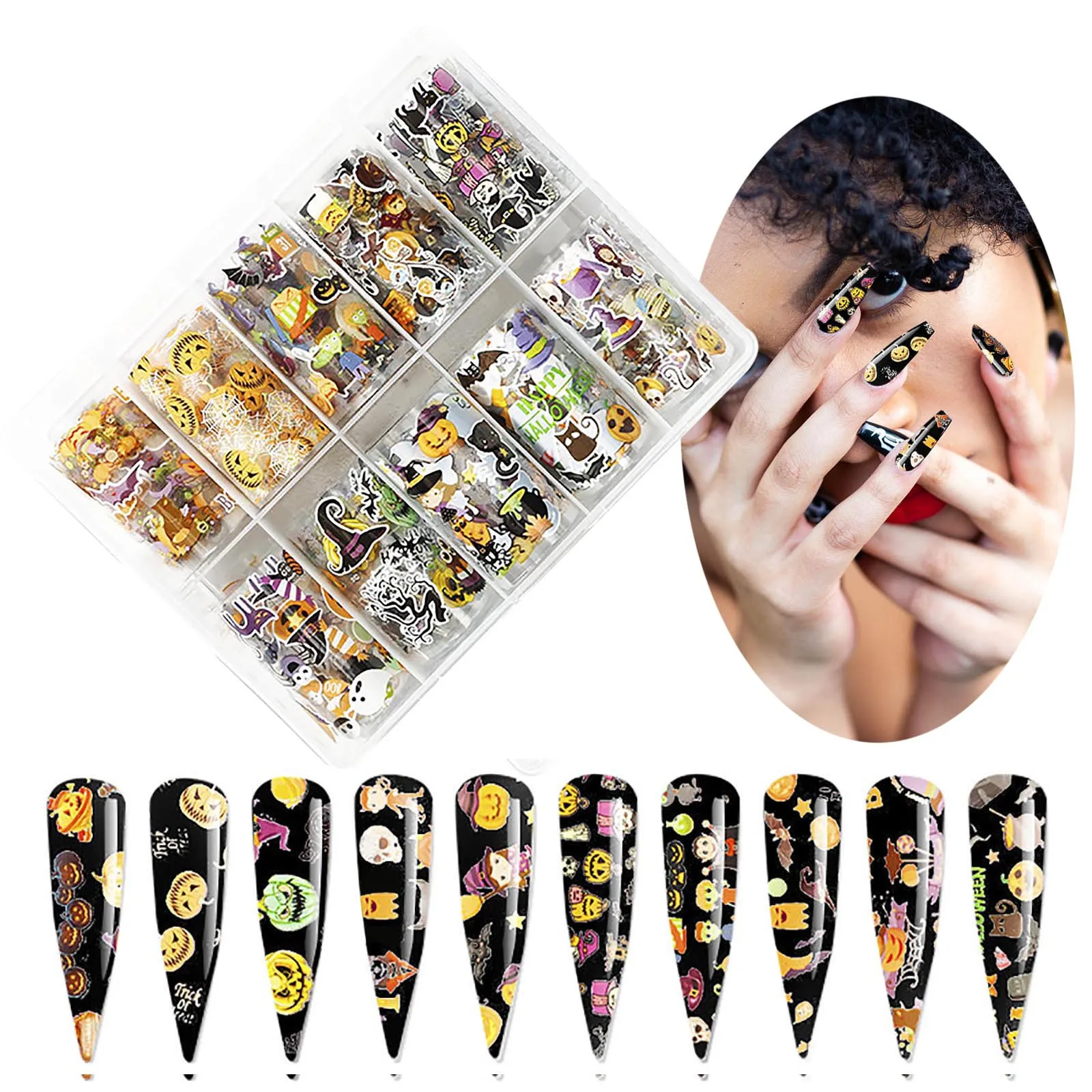 1 коробка переводная бумага для ногтей в виде тыквы |