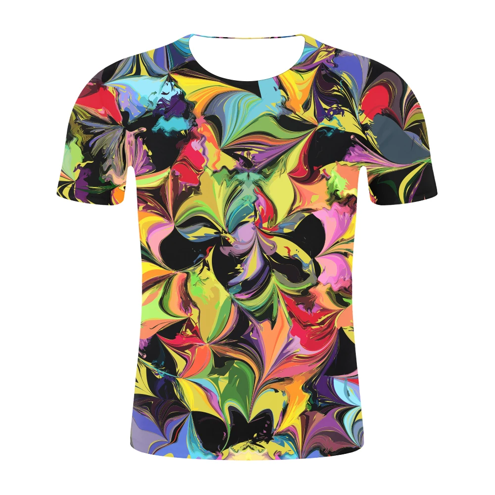 Новинка Мужская 3D футболка с круглым вырезом и коротким рукавом цифровая печать