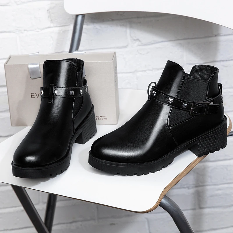 

Snow boots 2019 classic heels suede women winter boots warm fur plush Insole ankle boots women shoes hot lace-up shoes