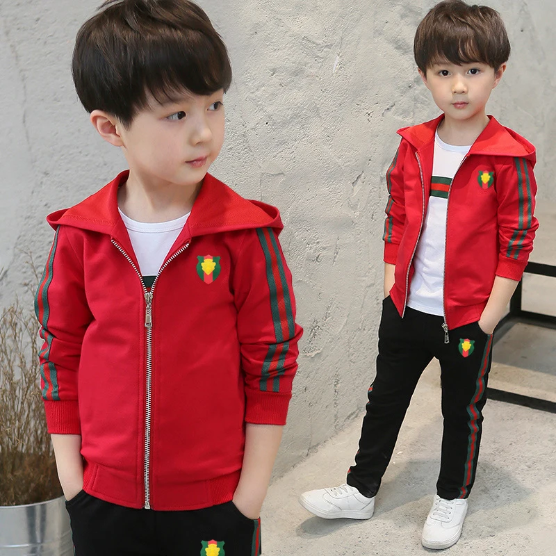 3 pcs Boys set Spring Autumn Girls Cotton Sport Jacket+pants +t-shirt Tracksuit chirdren Clothing Set WEAR for 4-12y | Детская одежда и