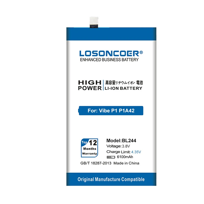 LOSONCOER 5750mAh BL244 батарея для Lenovo Vibe P1 P1A42 P1C58 P1C72 батареи мобильного телефона
