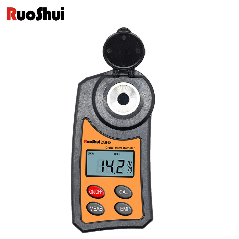 

RuoShui Digital Refractometer 0.0-55% Brix Meter Saccharimeter Densimeter Measurement Fruit Sugar Concentration Sweetness Tester