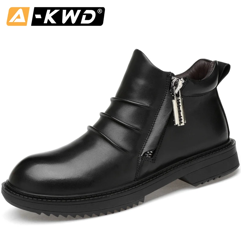 Модные деловые туфли на молнии повседневная обувь с высоким верхом мужская из
